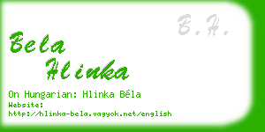 bela hlinka business card